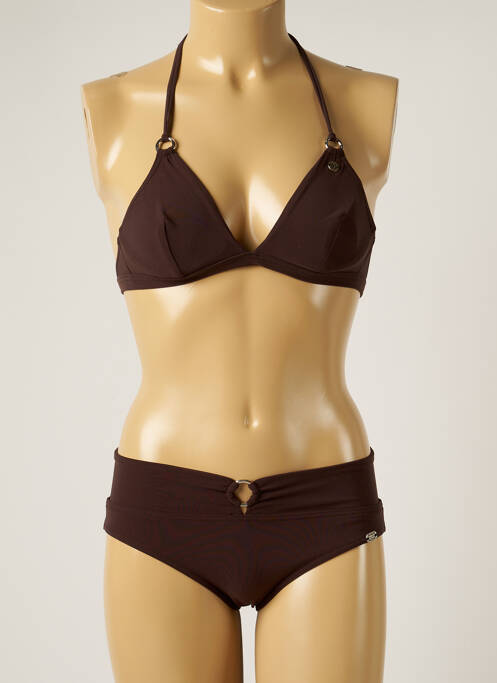 Maillot de bain 2 pièces stretch marron BANANA MOON femme