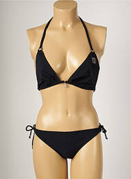 Maillot de bain 2 pièces stretch haut triangles noir BANANA MOON femme