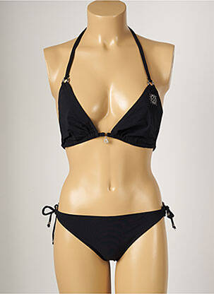 Maillot de bain 2 pièces stretch haut triangles noir BANANA MOON femme