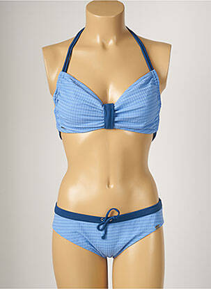 Maillot de bain 2 pièces stretch haut triangles bleu BANANA MOON femme