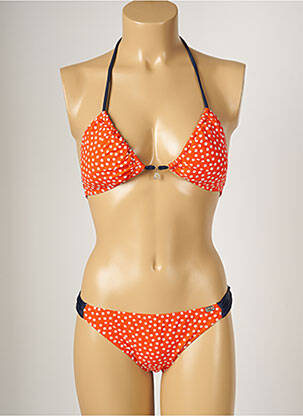 Maillot de bain 2 pièces stretch haut soutien-gorge avec mousse de rembourrage amovible orange BANANA MOON femme