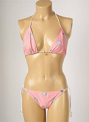 Maillot de bain 2 pièces stretch haut triangles rose BANANA MOON femme
