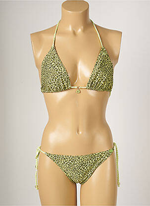 Maillot de bain 2 pièces stretch haut triangles vert BANANA MOON femme