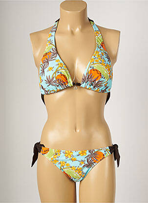 Maillot de bain 2 pièces stretch haut soutien-gorge avec mousse de rembourrage amovible bleu BANANA MOON femme