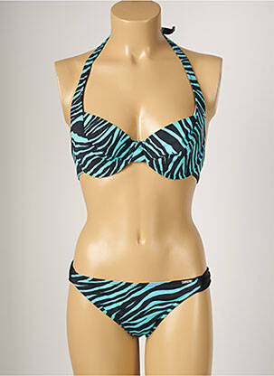 Maillot de bain 2 pièces stretch haut soutien-gorge emboitant bleu BANANA MOON femme
