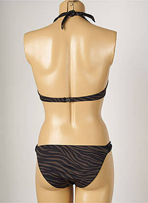 Maillot de bain 2 pièces stretch haut soutien-gorge emboitant marron BANANA MOON femme