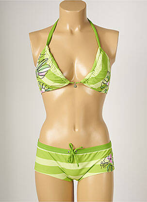 Maillot de bain 2 pièces stretch haut soutien-gorge avec mousse de rembourrage amovible vert BANANA MOON femme