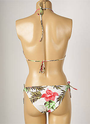Maillot de bain 2 pièces stretch haut soutien-gorge avec mousse de rembourrage amovible blanc BANANA MOON femme