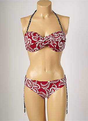 Maillot de bain 2 pièces haut bandeau haut bandeau rouge BANANA MOON femme