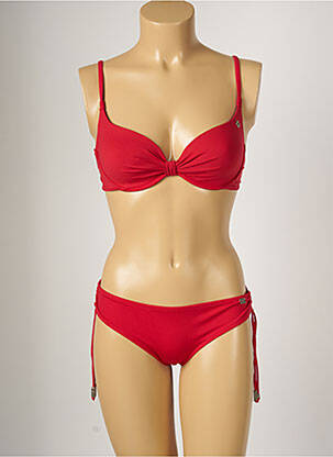 Maillot de bain 2 pièces stretch haut soutien-gorge moulé rouge BANANA MOON femme