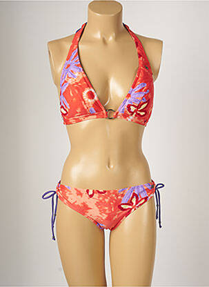 Maillot de bain 2 pièces stretch haut soutien-gorge avec mousse de rembourrage amovible orange BANANA MOON femme