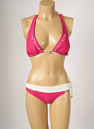 Maillot de bain 2 pièces stretch haut soutien-gorge avec mousse de rembourrage amovible rose BANANA MOON femme