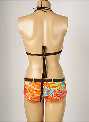 Maillot de bain 2 pièces stretch haut triangles orange BANANA MOON femme