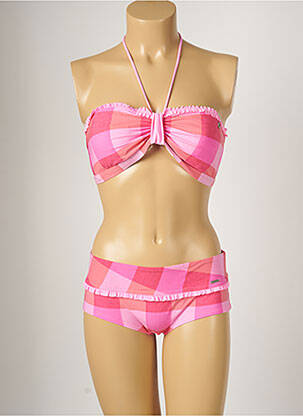 Maillot de bain 2 pièces stretch haut bandeau rose BANANA MOON femme