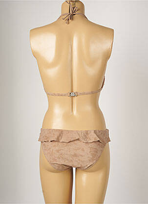 Maillot de bain 2 pièces stretch haut triangles marron BANANA MOON femme