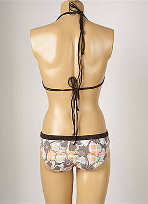Maillot de bain 2 pièces stretch haut triangles marron BANANA MOON femme
