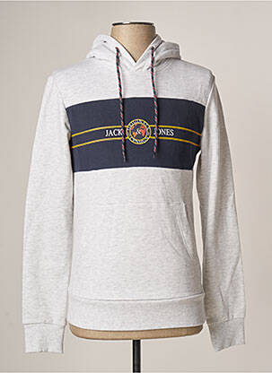 Sweat-shirt à capuche gris JACK & JONES pour homme