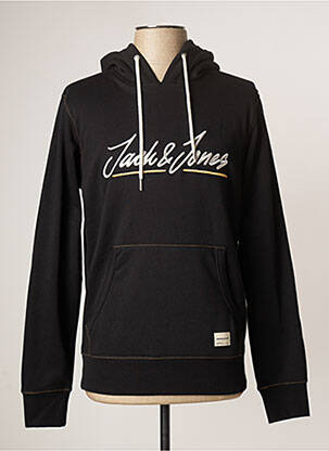 Sweat-shirt à capuche noir JACK & JONES pour homme