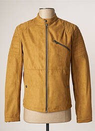 Veste simili cuir coupe cintrée beige JACK & JONES homme