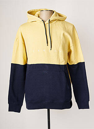 Sweat-shirt à capuche jaune JACK & JONES pour homme