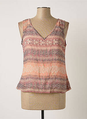 Top imprimé fantaisie sans manche rose SALT & PEPPER femme