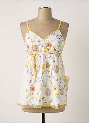 Top manches bretelles ajustables fines bretelles blanc BANANA MOON femme
