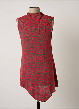 Pull tunique stretch manches courtes rouge ZUZA BART femme