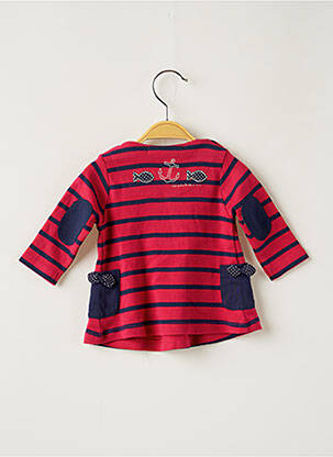Robe mi-longue col rond manches longues rose WEEK END A LA MER fille