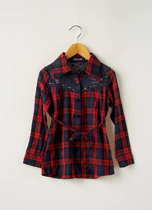 Robe mi-longue rouge TON TIN pour fille