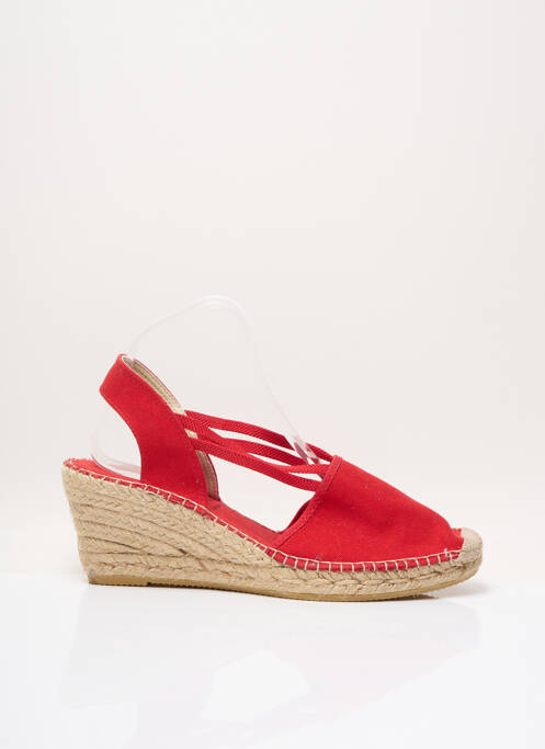 Espadrilles tissage toile talon de 4 à 6cm rouge LA MAISON DE L'ESPADRILLE femme
