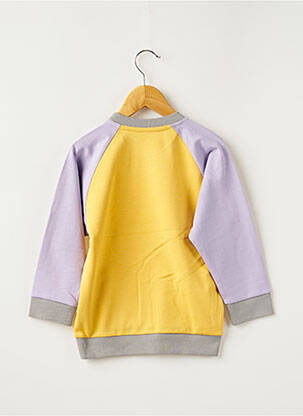 Sweat-shirt broderie manches longues jaune HELLO ELAÉ fille