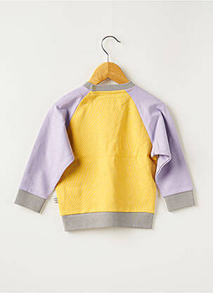 Sweat-shirt broderie manches longues jaune HELLO ELAÉ fille