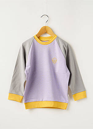 Sweat-shirt broderie manches longues violet HELLO ELAÉ fille