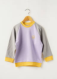 Sweat-shirt broderie manches longues violet HELLO ELAÉ fille