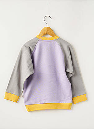 Sweat-shirt broderie manches longues violet HELLO ELAÉ fille