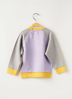 Sweat-shirt broderie manches longues violet HELLO ELAÉ fille