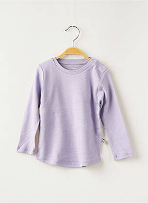 T-shirt stretch manches longues violet HELLO ELAÉ fille