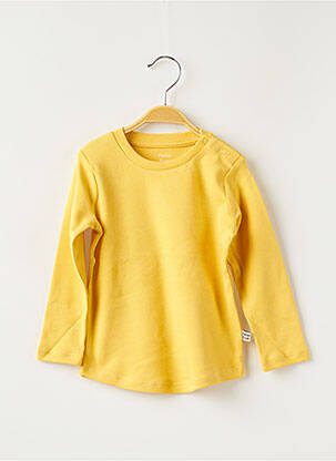 T-shirt stretch manches longues jaune HELLO ELAÉ fille