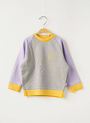 Sweat-shirt broderie manches longues violet HELLO ELAÉ fille