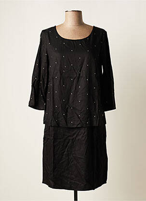 Robe mi-longue manches longues manches longues noir CECIL femme