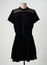 Robe courte fermeture zippée au dos manches courtes noir SESSUN femme