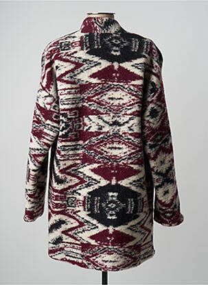 Manteau long tissage laine bouillie sans capuche rouge MKT STUDIO femme