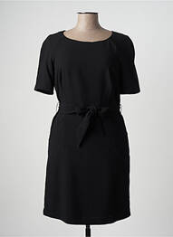 Robe mi-longue tissage crêpe manches courtes noir ARMANI femme