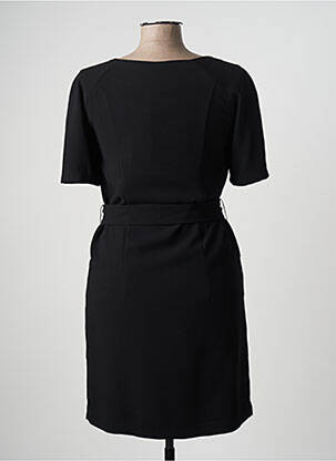 Robe mi-longue tissage crêpe manches courtes noir ARMANI femme