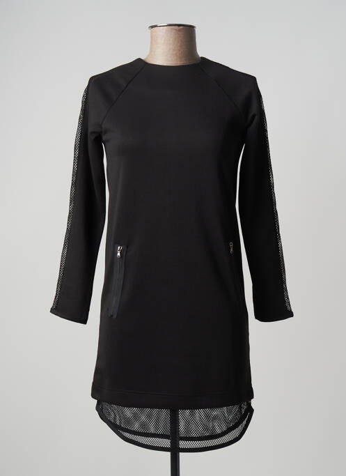 Robe courte fermeture zippée au dos manches longues noir REDSOUL femme