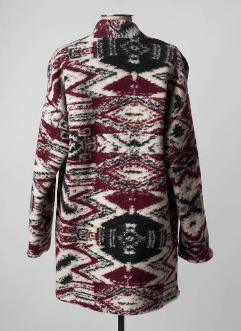 Manteau long tissage laine bouillie sans capuche rouge MKT STUDIO femme