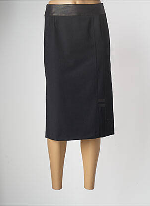 Jupe mi-longue coupe droite noir GEVANA femme