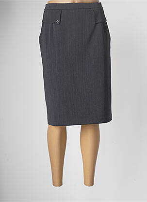Jupe mi-longue stretch gris ANNE KELLY femme