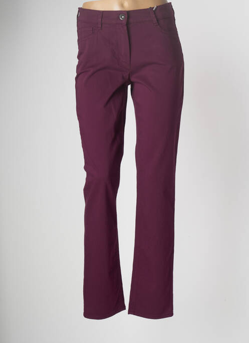 Pantalon slim tissage popeline taille normale violet ATELIER GARDEUR femme