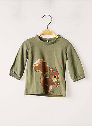 T-shirt stretch manches longues vert NAME IT fille